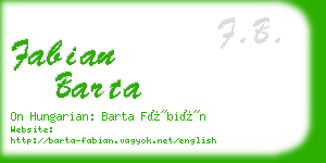 fabian barta business card